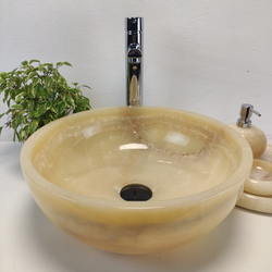 Раковина из оникса Bowl Yellow BO-61090 40x40x15 из натурального камня