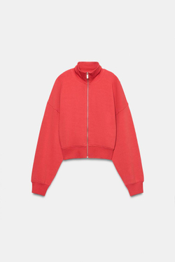 ZARA ТОЛСТОВКА С МОЛНИЕЙ, КРАСНЫЙ