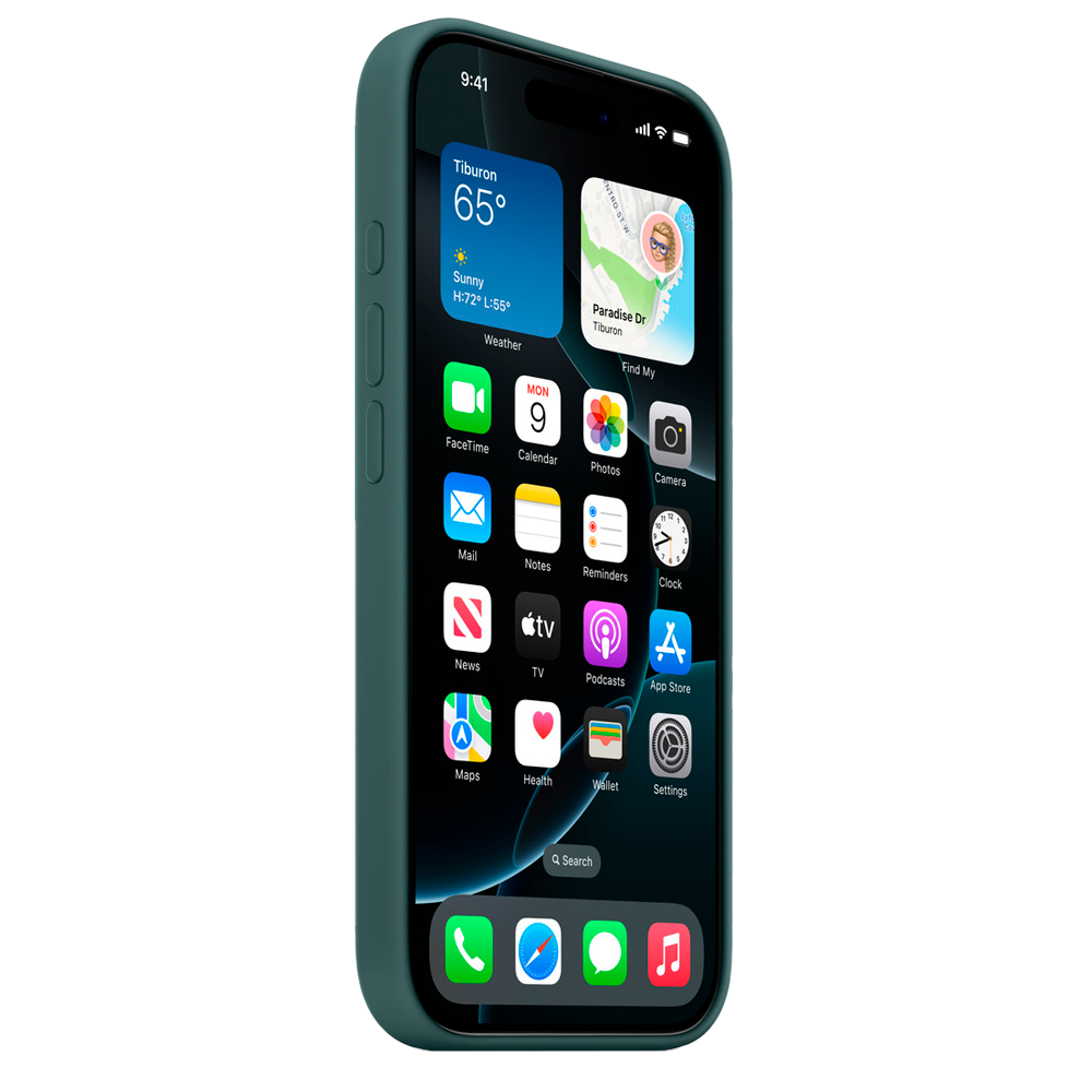 Силиконовый чехол с поддержкой MagSafe Apple Silicone Case для iPhone 16 Pro Max, Lake Green (Озерно-зеленый)