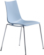 Стул пластиковый Scab Design Zebra Technopolymer 4 legs, хром, голубой