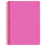 Тетрадь 48л. А5, клетка на пластиковом гребне, пластиковая обложка "Neon. Pink" (BG)