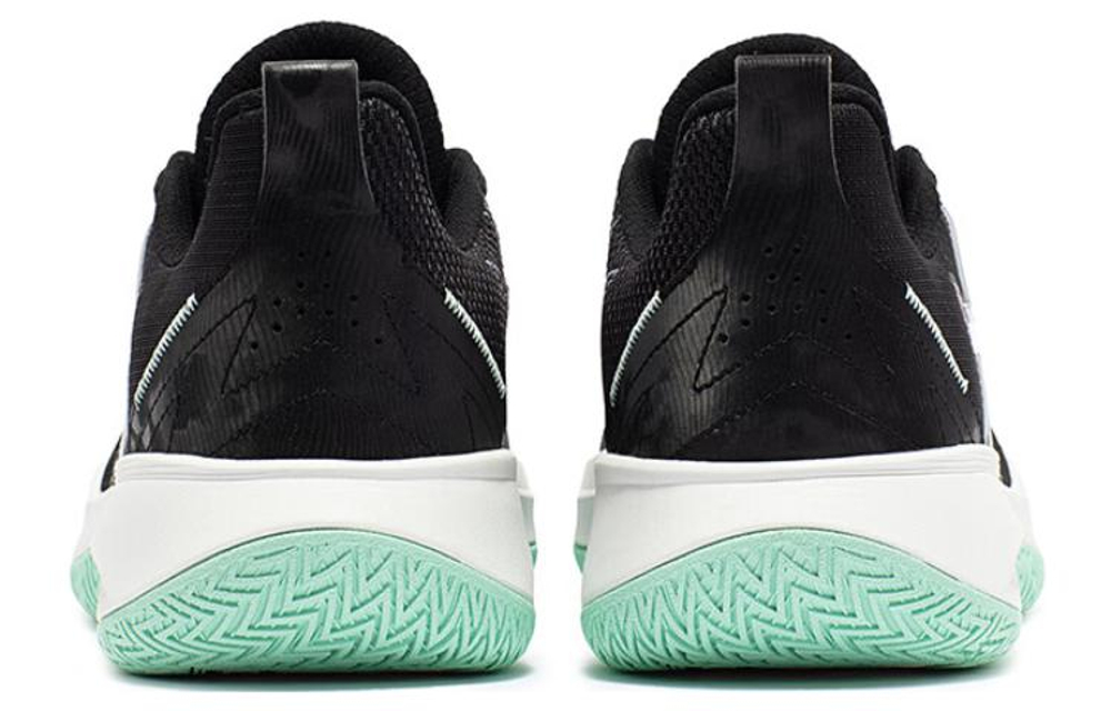 361° Big3 2.0 Cushioning Slip Resistant Breathable Low top Basketball Shoes Men"s Black And White Cyan