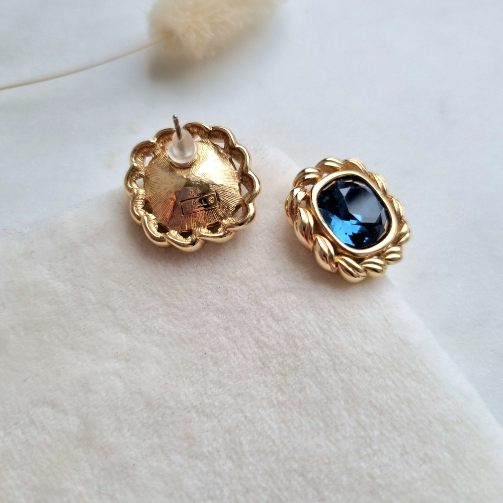Серьги Swarovski с синими кристаллами