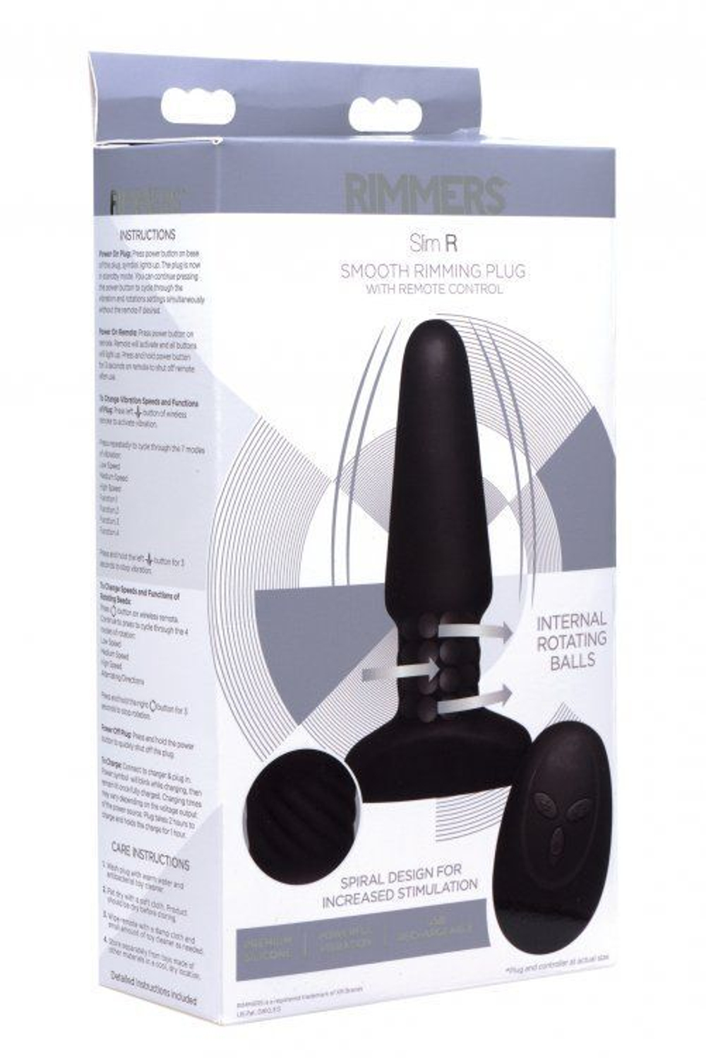 Черная анальная пробка Slim R Smooth Rimming Plug with Remote - 14 см. (Цвет: черный)