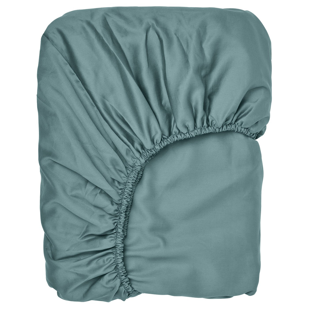 IKEA NATTJASMIN  (ИКЕА НАТТЙАСМИН)  -  Простыня на резинке - сине-зелёный 140x200 см