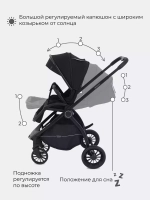 Коляска детская MOWBaby 2 в 1 "SPRINT" МВ321 Black