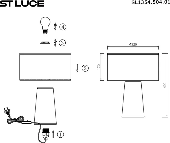 Интерьерная настольная лампа Jackie SL1354.504.01 ST Luce