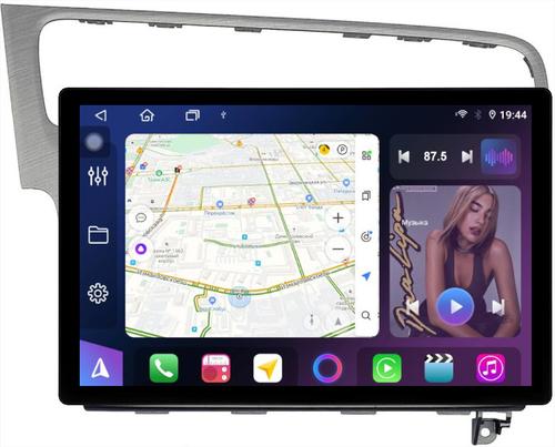 Магнитола для Volkswagen Golf 7 2012-2020 (рамка серебро) - FarCar GX877 монитор 13" 2K QLED на Android 14, S500+TS20, Быстрейшая,  CarPlay, 4G SIM-слот