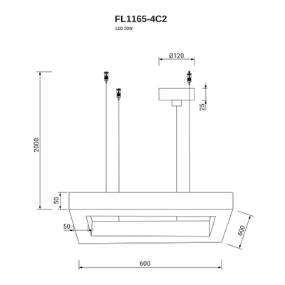 Подвесная люстра Certezza FL1165-4C2, LED