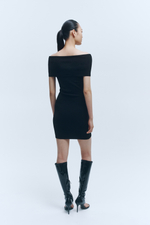 Мини-платье с открытыми плечами из тонкого трикотажа - H&M