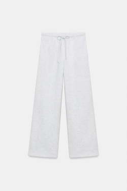 ZARA БАЗОВЫЕ БРЮКИ ПРЯМОГО КРОЯ, СЕРЫЙ МЕЛАНЖ