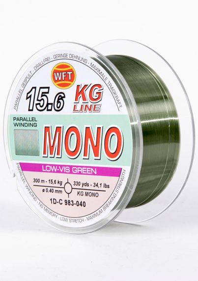 Леска монофильная WFT KG MONO Green 300 м, 0,40 мм