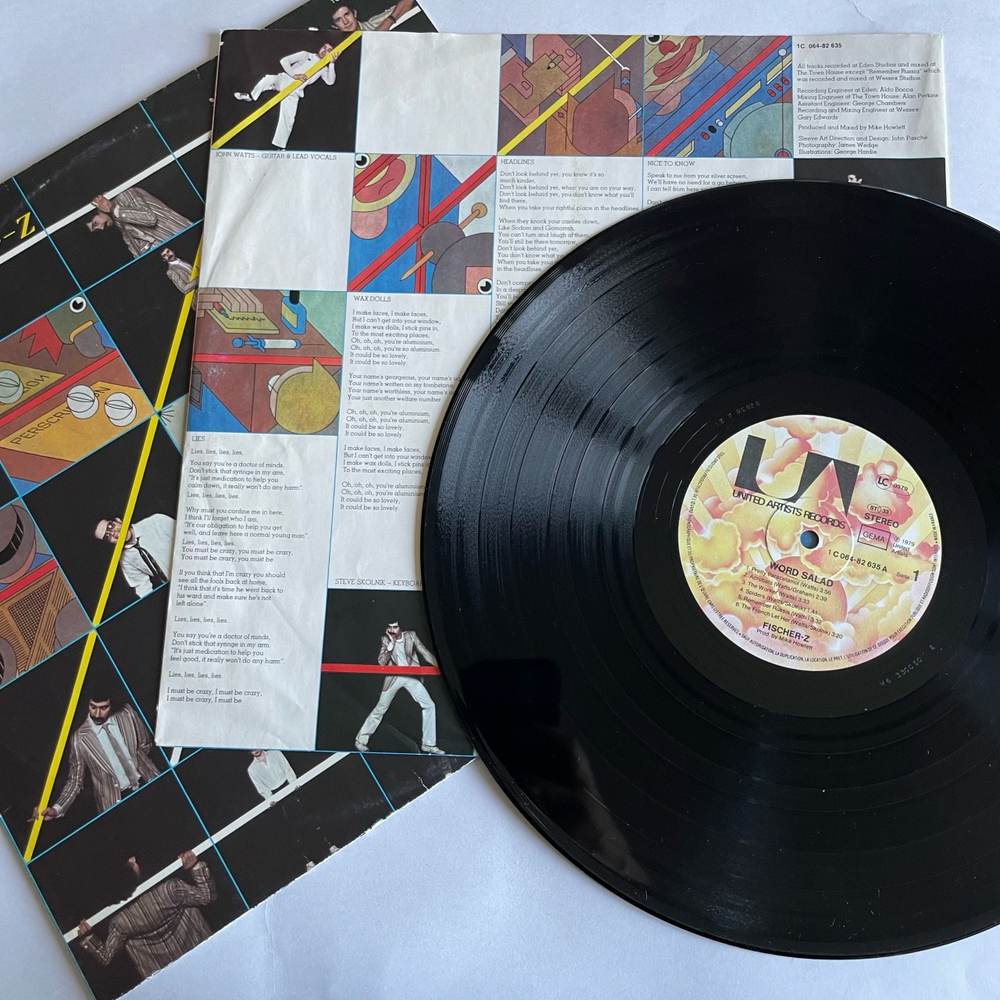 Винтажная виниловая пластинка LP Fischer Z Word Salad (Германия 1979)
