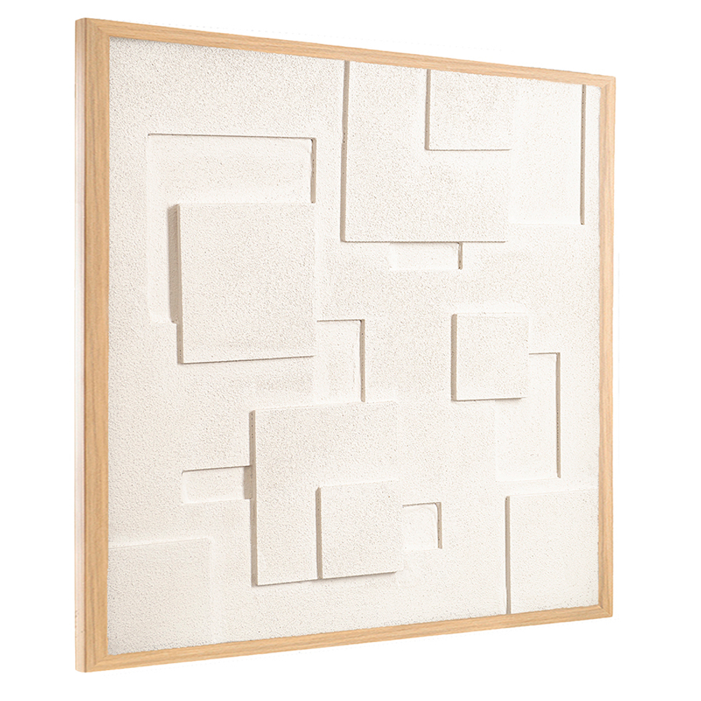 Панно декоративное с эффектом 3d minimalism, с бежевой рамой, 60х60 см