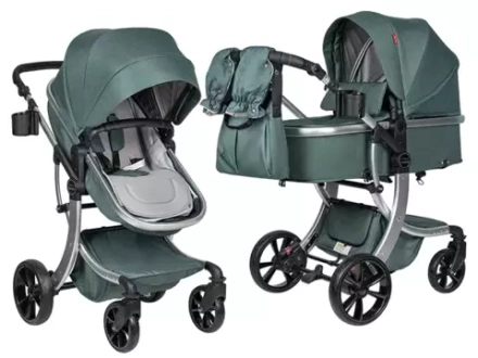 Коляска трансформер Aimile Original New Silver (Вечнозеленый  NDS-1)