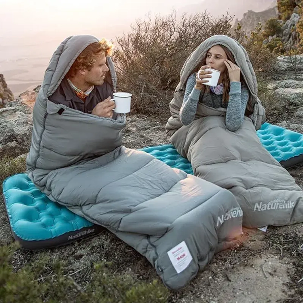 СПАЛЬНЫЙ МЕШОК СИНТЕТИЧЕСКИЙ NATUREHIKE NH20MSD02 ВОДООТТАЛКИВАЮЩИЙ С КАПЮШОНОМ