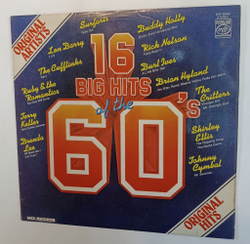 Винтажная виниловая пластинка LP Сборник 16 Big Hits Of The 60s (Brenda Lee, Buddy Holly, Rick Nelson) (UK 1977)