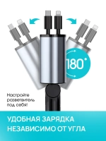 Зарядное устройство, разветвитель прикуривателя, 4 разъема, 120w
