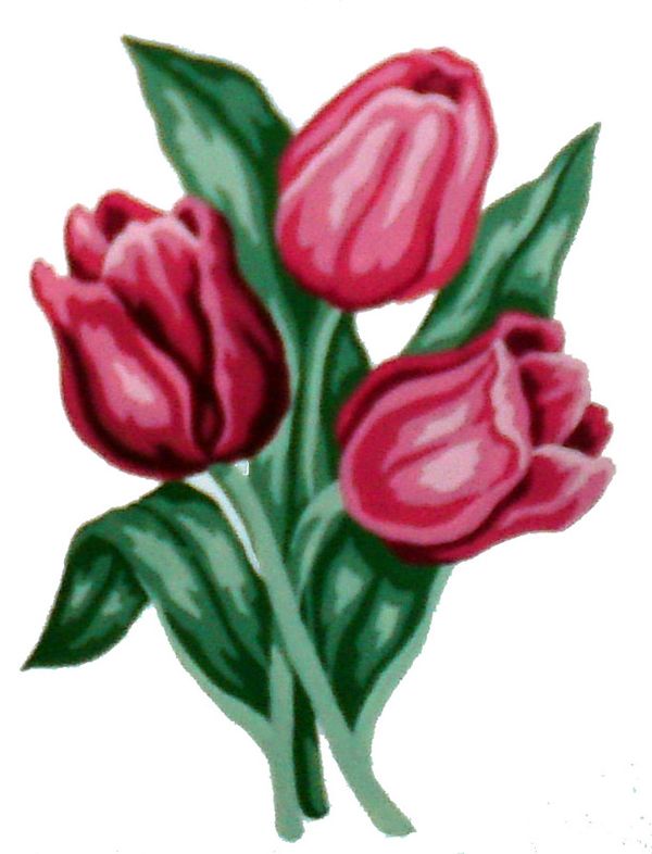 Рисунок для вышивания Soulos (канва жесткая), Тюльпаны, 20х25 см
