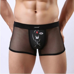 Мужские трусы-боксеры из сетки Cockcon Unzip-Me Boxer с пикантным принтом (Размер: M) (Цвет: красный)