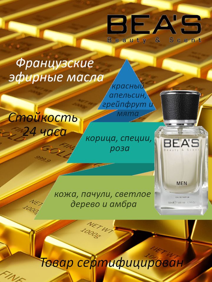 Фото товара 1 Million / 1 Миллион мужские духи BEA'S MEN M208, флакон 50мл