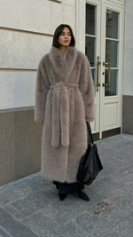 Шуба из эко меха  Shubeco Lady песец  ШП_1086 коричневый S