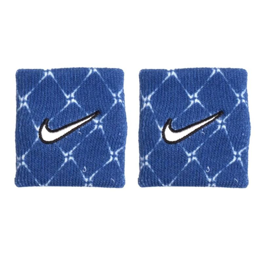 Теннисные напульсники Nike Swoosh Classic Printed 2P - royal blue/white