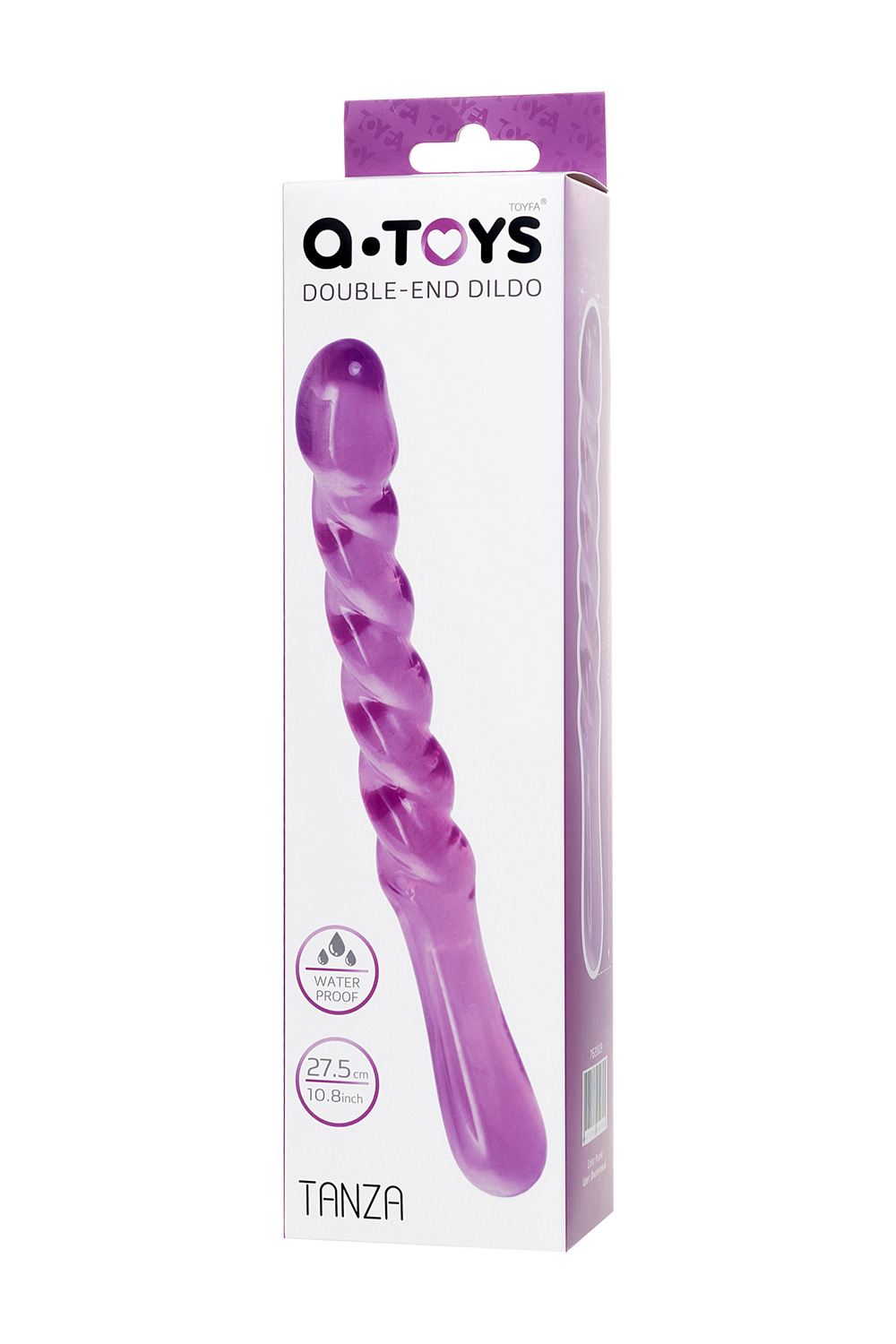 Двусторонний фаллоимитатор A-Toys Tanza фиолетовый 27,5 см