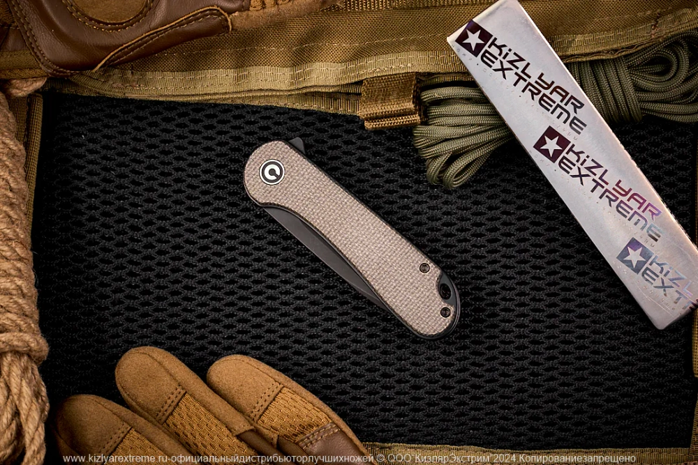 Нож Civivi Elementum C907Z сталь D2 BlackWash рукоять Dark Green Micarta