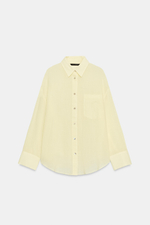 РУБАШКА ОВЕРСАЙЗ ИЗ ГАЗА С КАРМАНОМ — ZARA