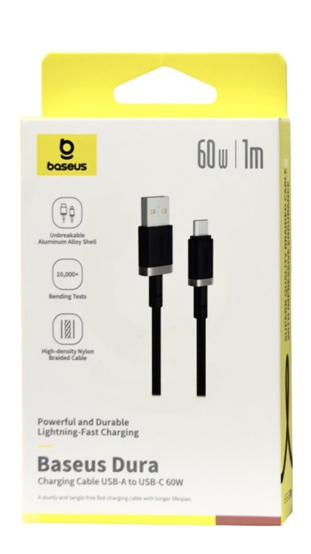 Usb Кабель-зарядка TYPE-C Baseus Dura Series 60W 1м (P10377802U01-00) черно-золотистый