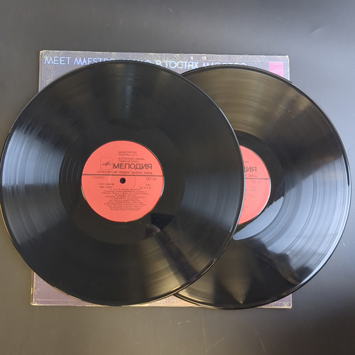 2 LP Творческий вечер композитора и пианиста Раймонда Паулса - У нас в гостях маэстро . 2 Виниловые пластинки 12 дюймов. Мелодия СССР 1982 год