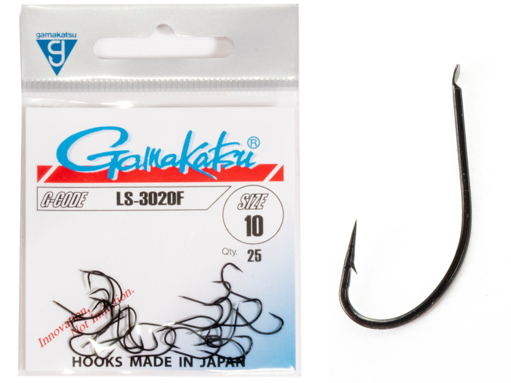 Крючки Gamakatsu LS-3020F HOOKS BLACK разм. 10 25шт.