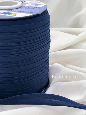 Косая бейка хлопок №052 темно-синяя GAMMA GK-15C 14-15 мм
