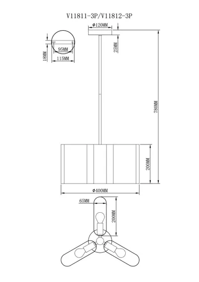 Потолочная люстра Metalicana V11812-3P Moderli