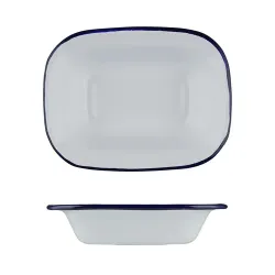 Блюдо для подачи 16*12 см h4 см 250 мл Blue Rim эмалированая сталь SUNNEX [1]