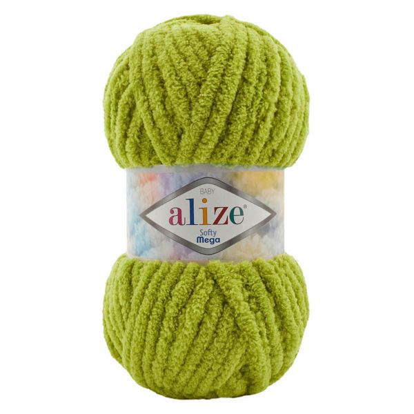 Пряжа Alize (Ализе) Softy Mega / уп.5 мот. по 100 г, 70м, 11 фисташково-зелёный