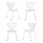 Комплект из 4-х стульев Bradex Home Seven Style белый с белыми ножками