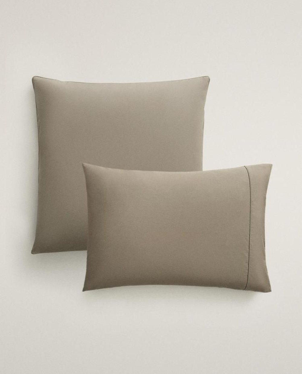 ZARA HOME (300 НИТЕЙ) НАВОЛОЧКА ИЗ ХЛОПКА ПЕРКАЛЬ, ТЕМНО-СЕРЫЙ