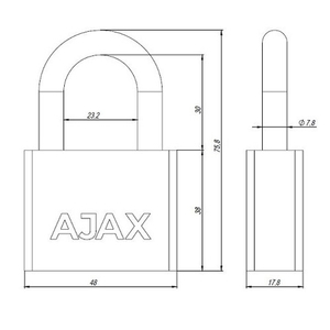 Замок навесной AJAX PD-30-50 (3 fin key) /42577/