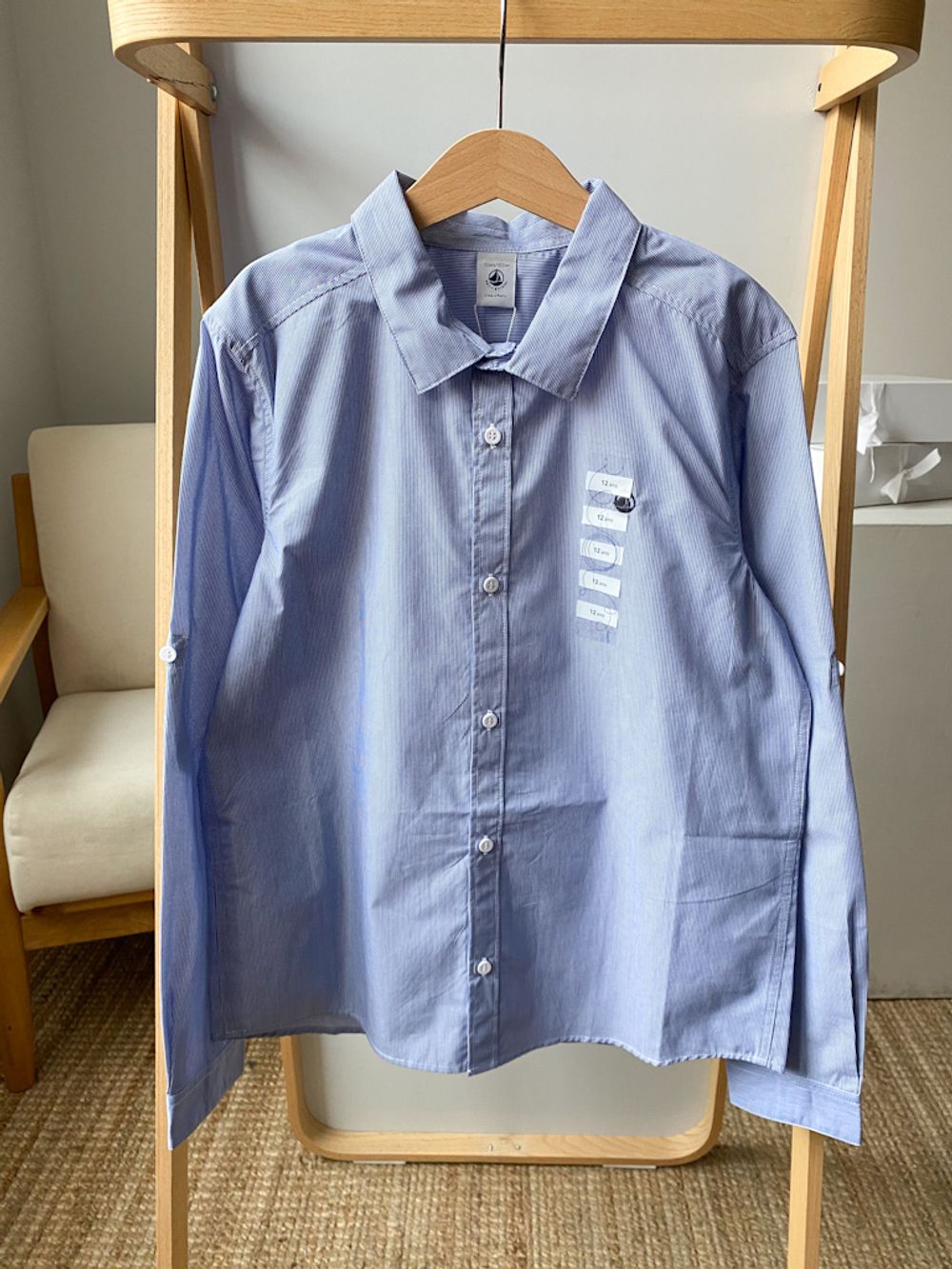 Новая хлопковая рубашка Petit Bateau, 152