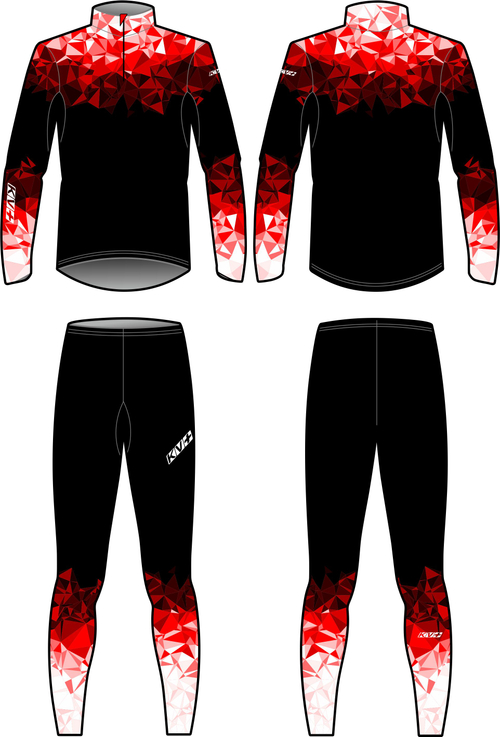 Гоночный комбинезон KV+ TORNADO, black\red\white, 23V118.3