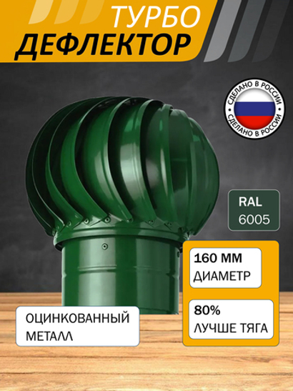 Турбодефлектор TD160, зеленый