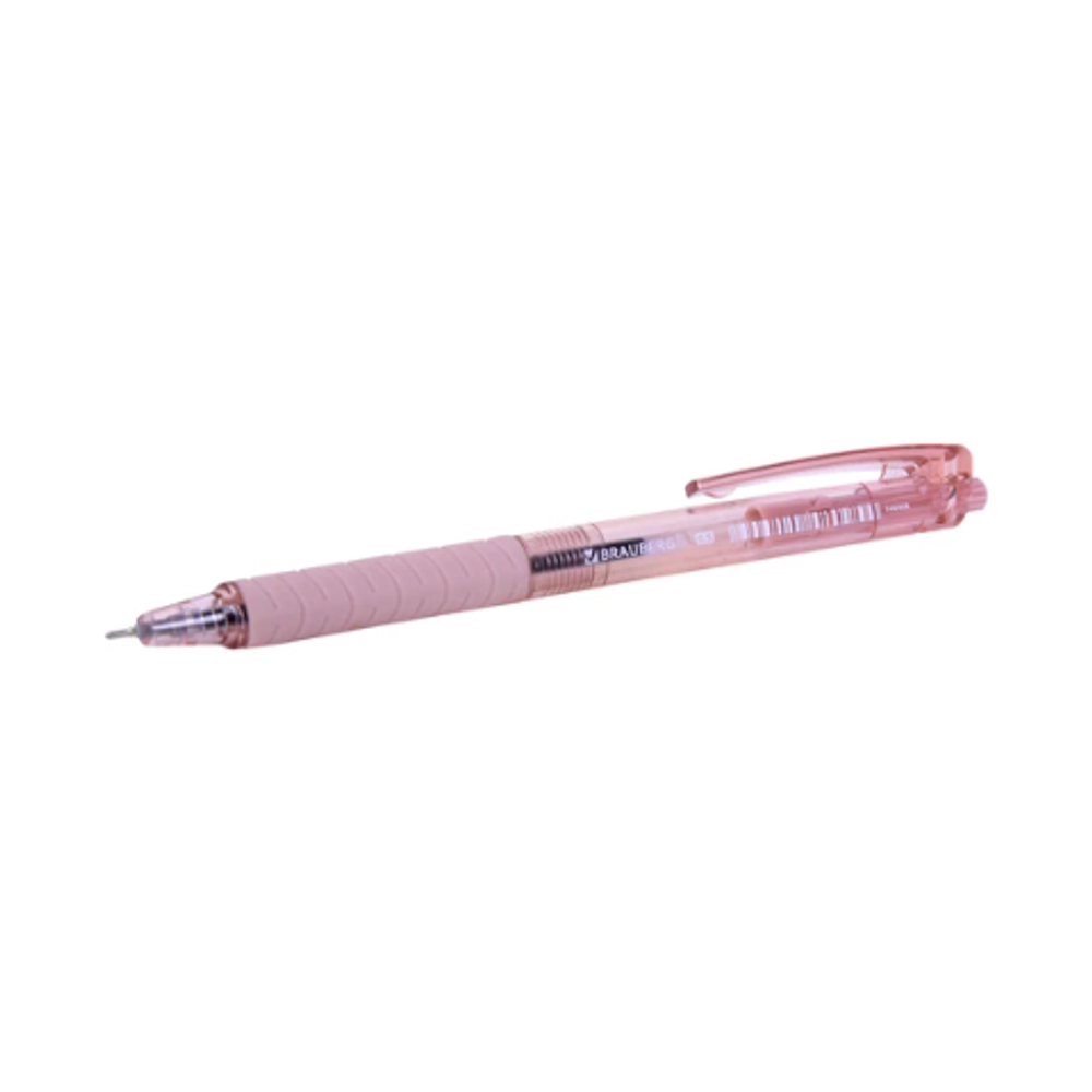 Ручка авт. BRAUBERG "CLASSIC PASTEL", с грипом, СИНЯЯ, корпус ассорти, 0,5 мм, линия письма 0,35 мм,