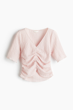 Топ с драпировкой из текстурного джерси - H&M