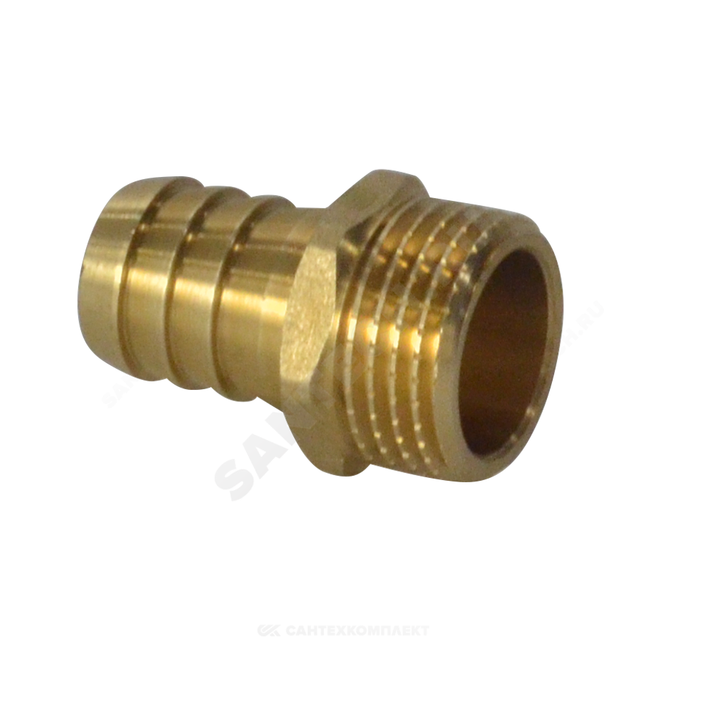 Переходник штуцерный латунь неразъемный для шланга Дн 25х3/4" НР SantechSystems