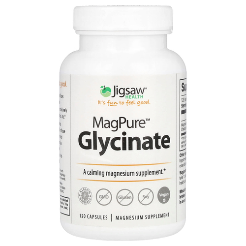 Jigsaw Health, глицинат MagPure™, 120 капсул (50 мг в 1 капсуле)