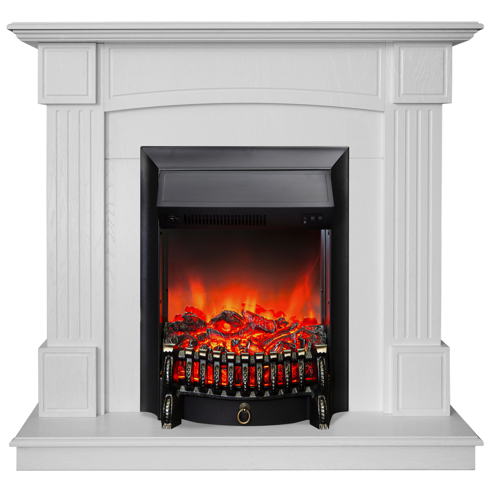 Каминокомплект Real Flame Andrea WT с очагом Fobos Lux Black (без пульта)