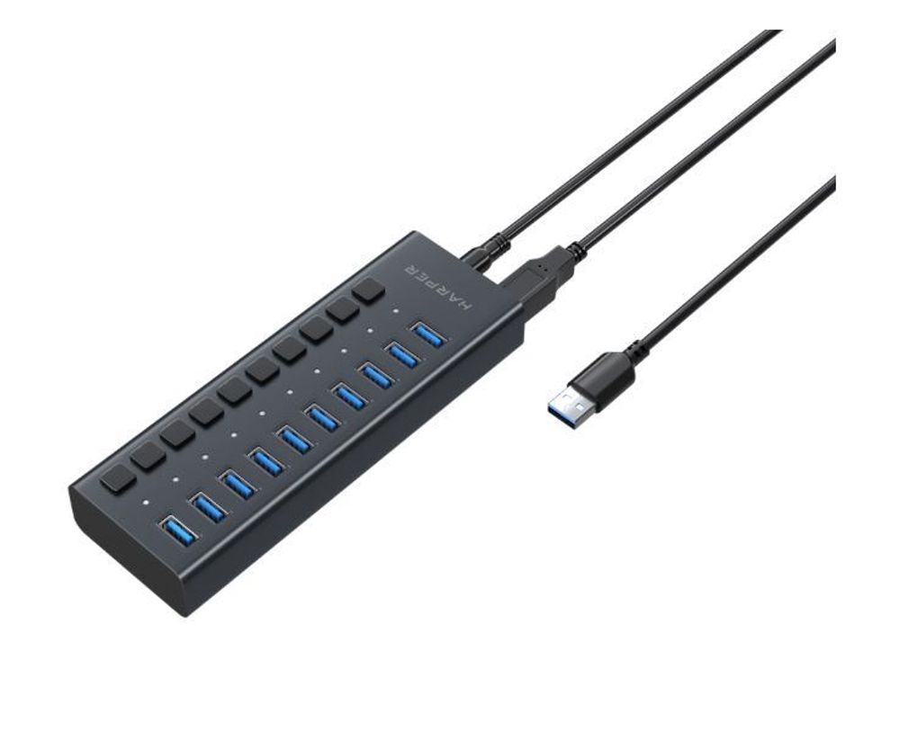 USB Концентратор HARPER HUB-10MB Black