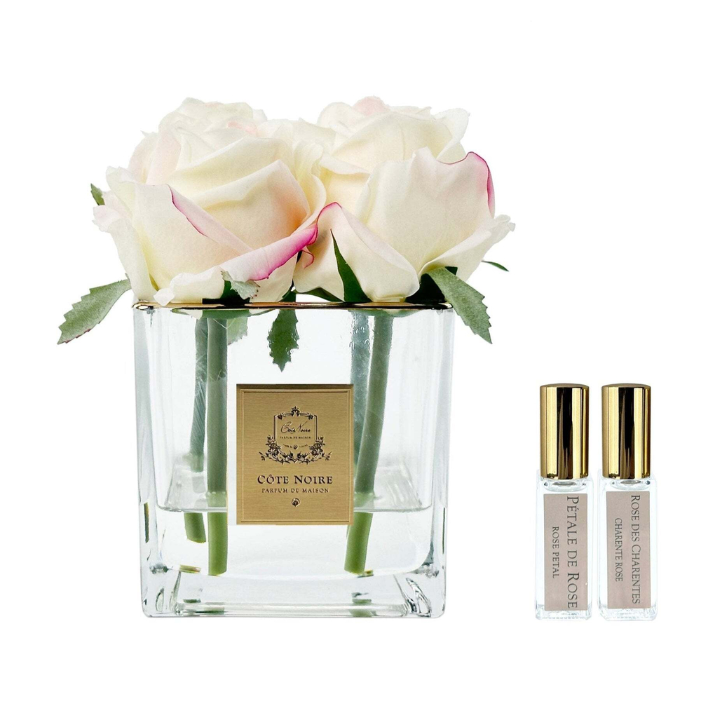 Букет ароматический Cote Noire Square Four Rose Buds Gold & Pink Blush